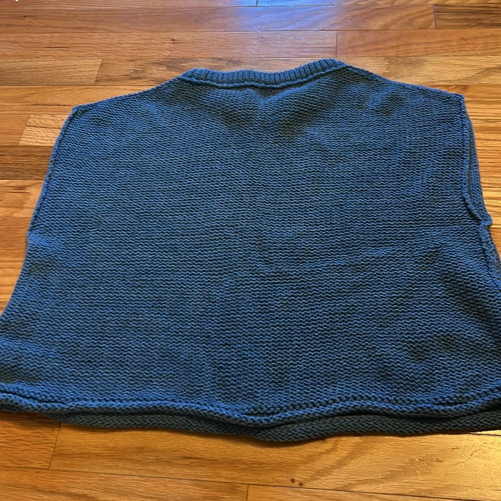 Free people stolen hearts blue knit sweater vest. Size XS. - Picture 4 of 5